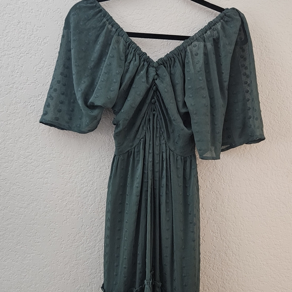 Anthropologie Green Dress - Picture 1 of 8